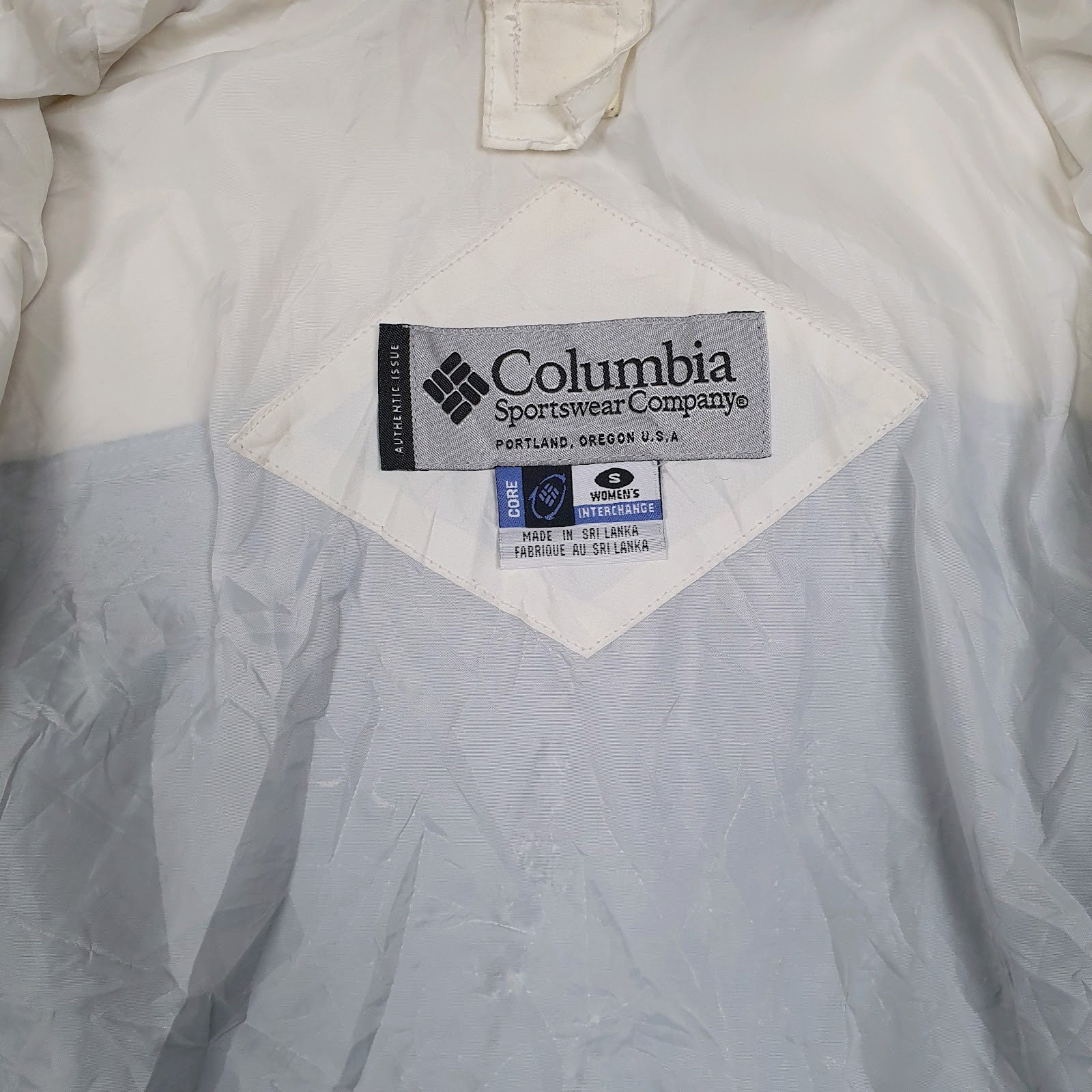 Womens White Columbia Sportswear Company  Full Zip Coat