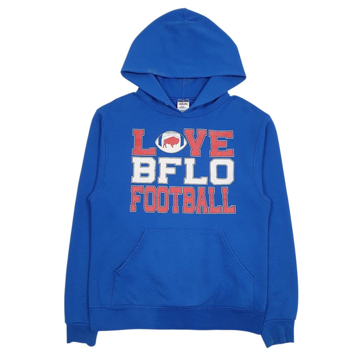 Mens Blue Jerzees Buffalo Football Hoodie Jumper
