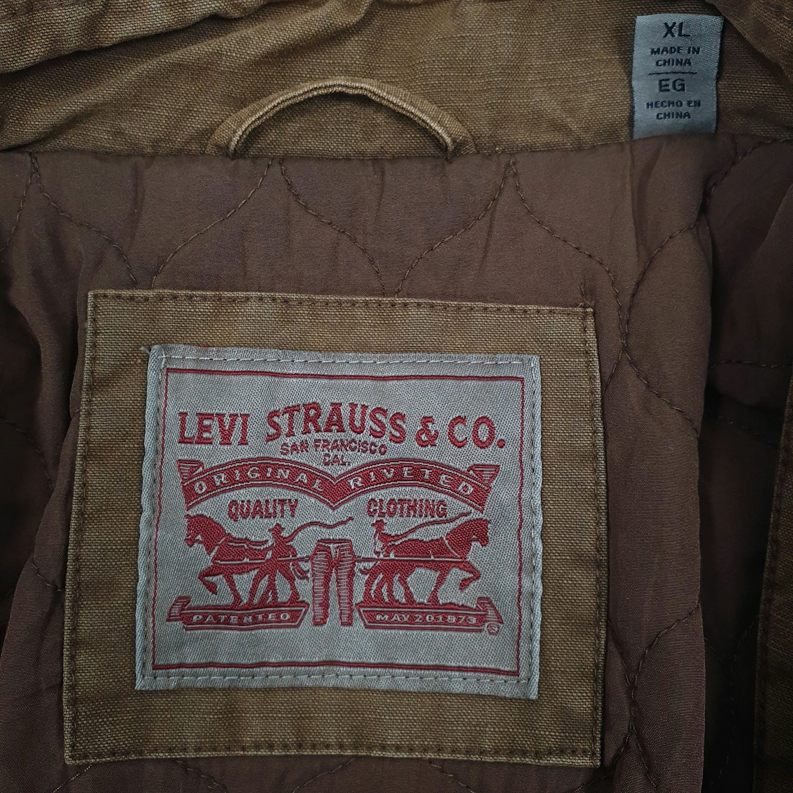Mens Brown Levis Padded  Coat