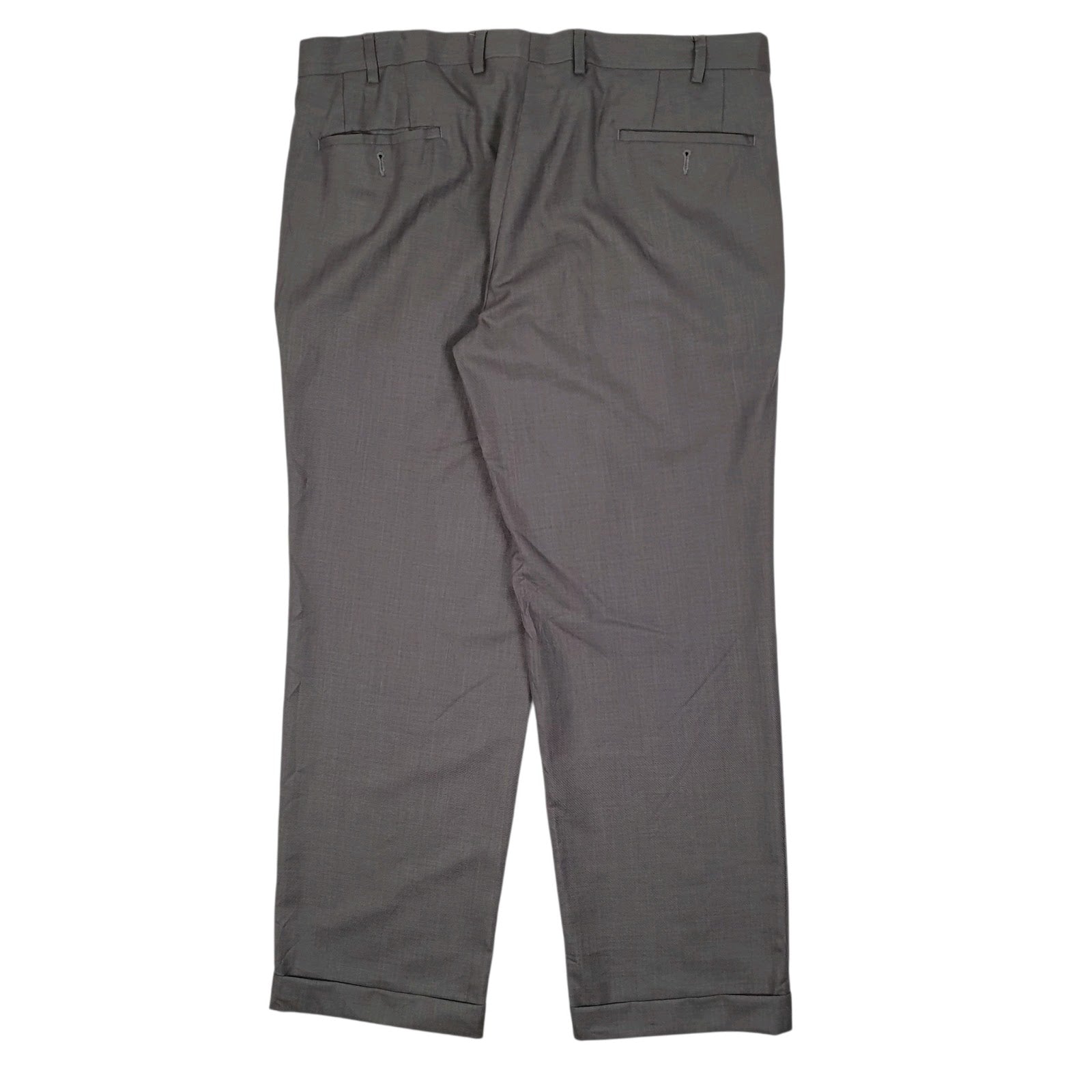 Mens Grey Ralph Lauren Double Pleated  Trousers