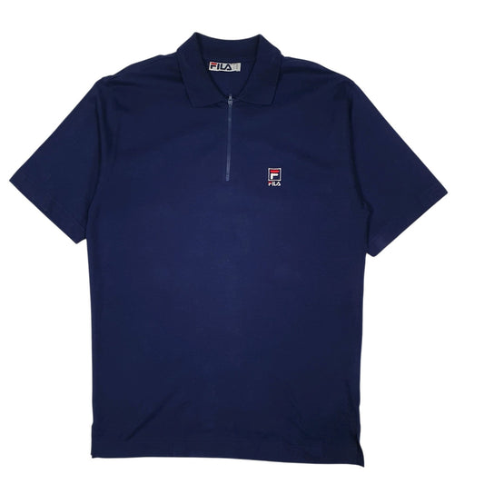 Mens Navy Fila  Short Sleeve Polo Shirt