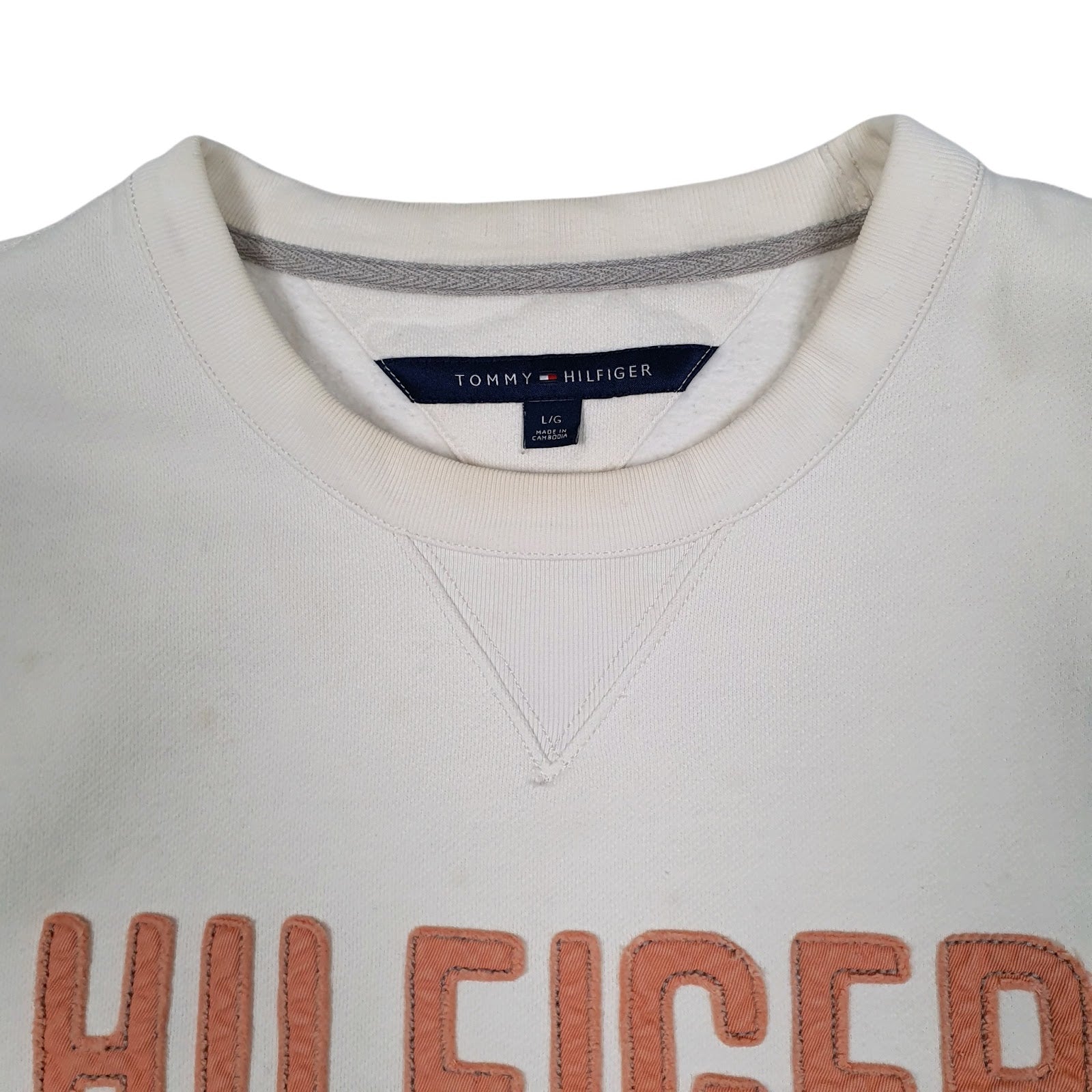 Mens White Tommy Hilfiger  Crewneck Jumper