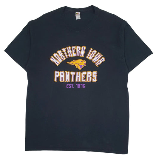 Mens Black Fruit Of The Loom Northern Iowa Panthers Short Sleeve T Shirt