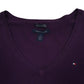 Womens Purple Tommy Hilfiger  V Neck Jumper