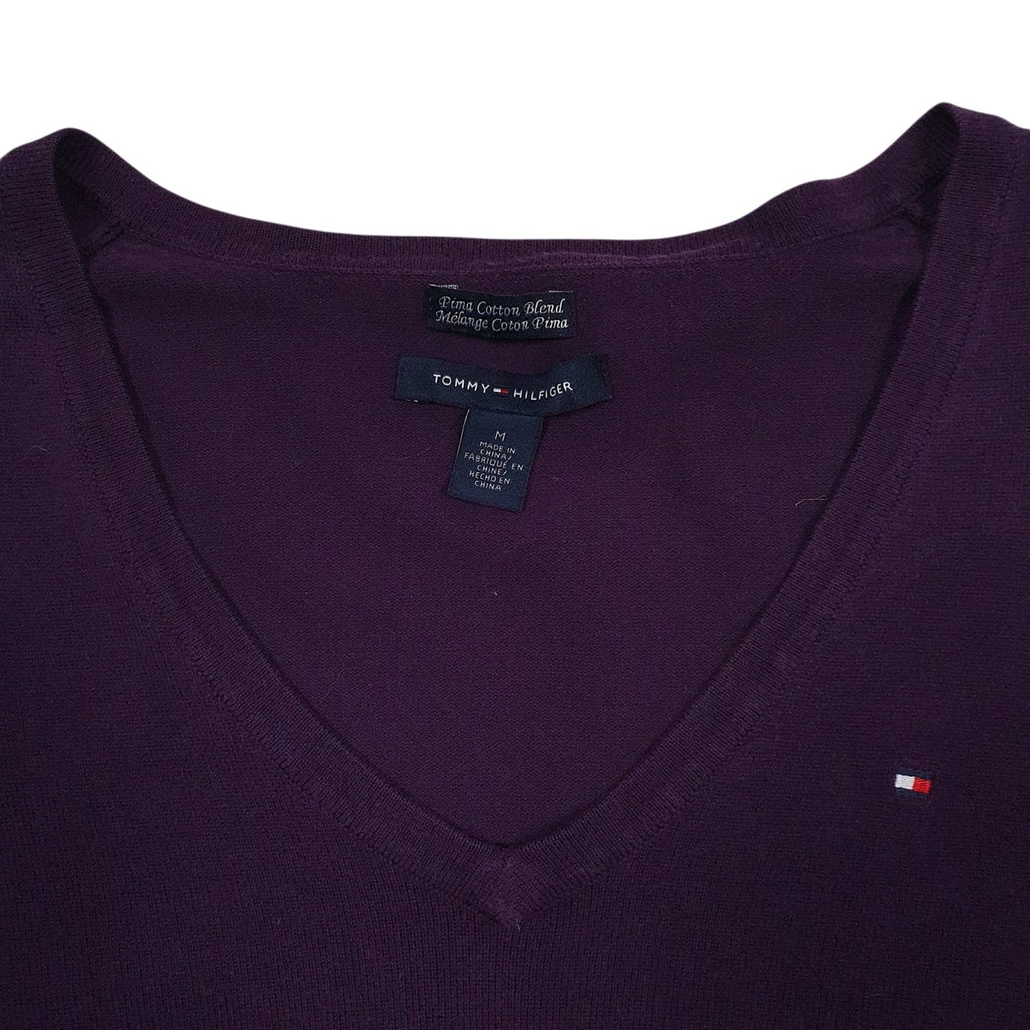 Womens Purple Tommy Hilfiger  V Neck Jumper