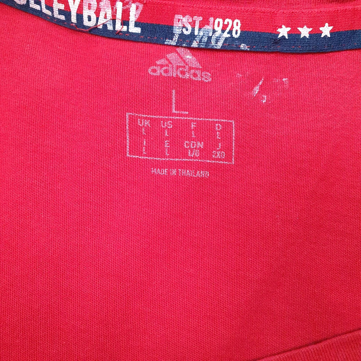 Mens Red Adidas USA Volleyball  T Shirt