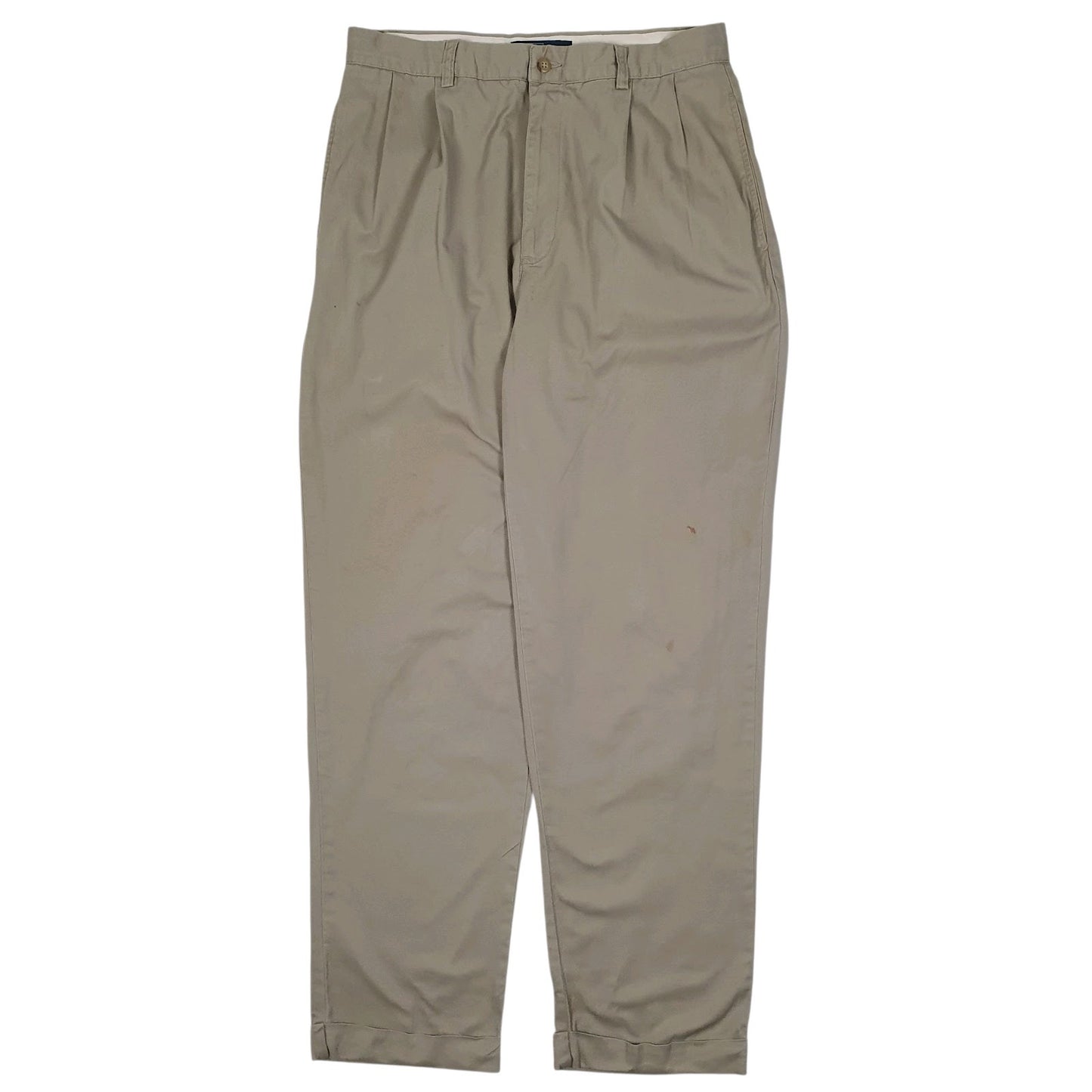 Mens Beige Polo Ralph Lauren Double Pleated Chino Trousers