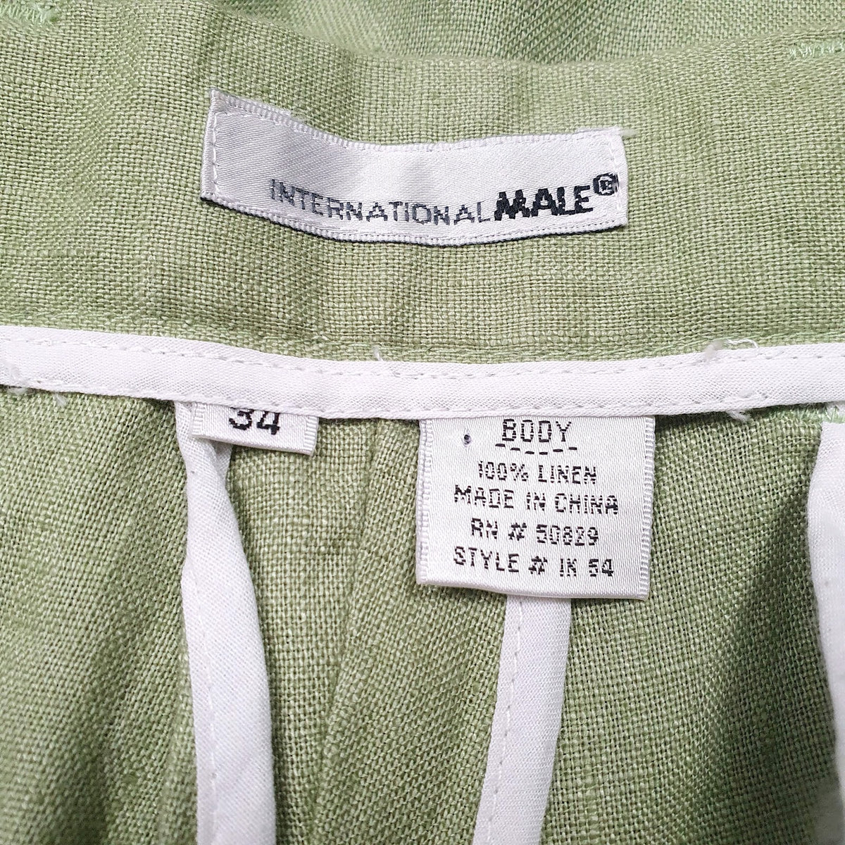 Mens Green International Male Vintage  Trousers