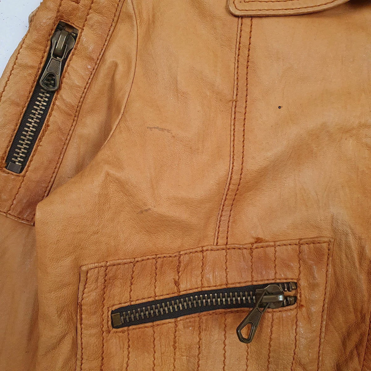 Womens Tan J.J.Scott Bomber Flight  Coat