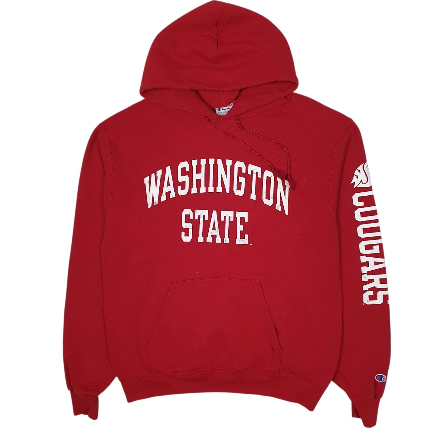 Mens Red Champion Washington State Cougars Hoodie Jumper
