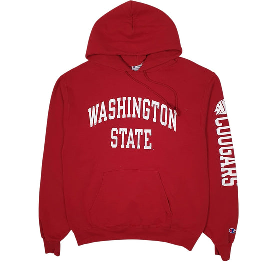 Mens Red Champion Washington State Cougars Hoodie Jumper