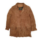 Womens Brown Leather Fashion Suede Trench  Coat