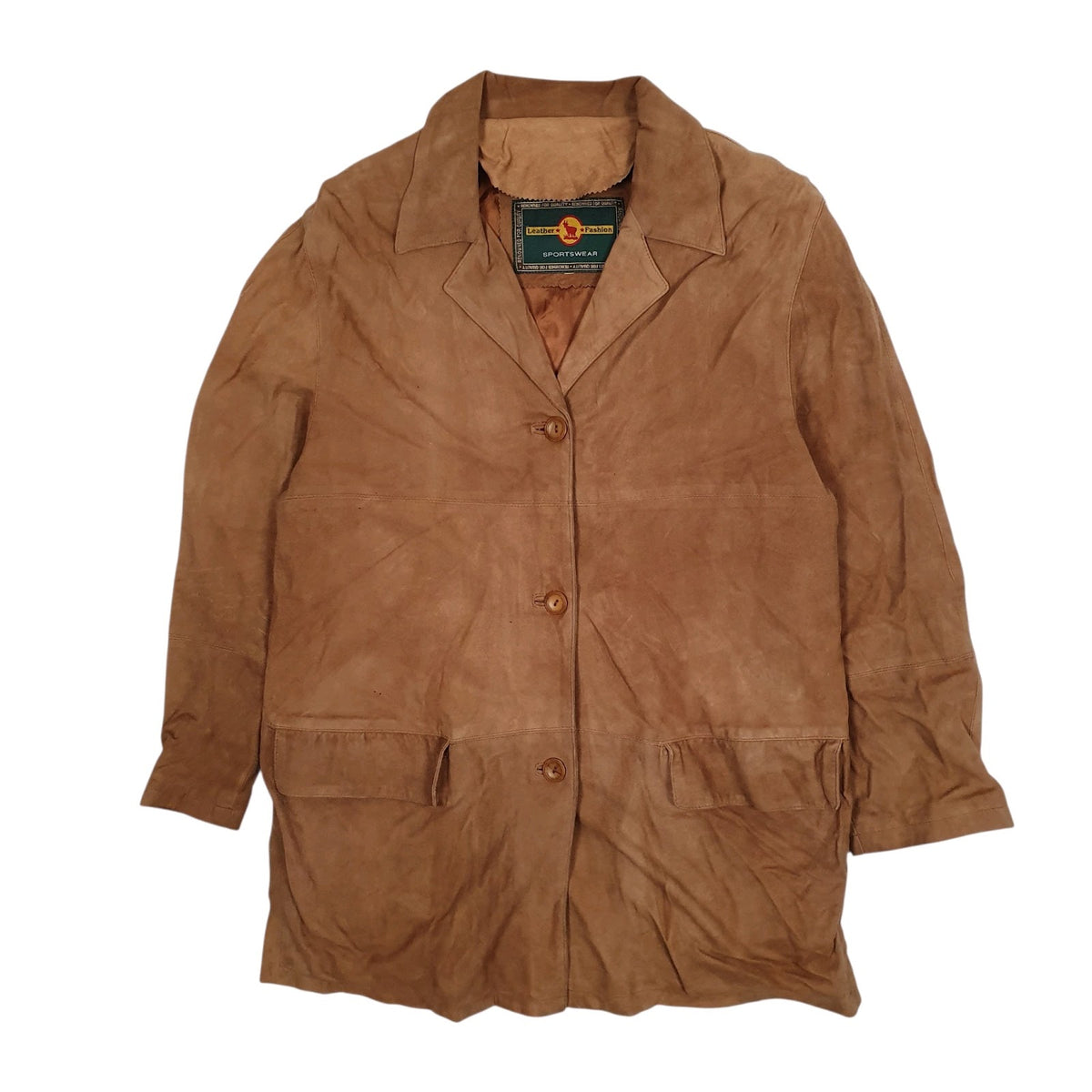 Womens Brown Leather Fashion Suede Trench  Coat