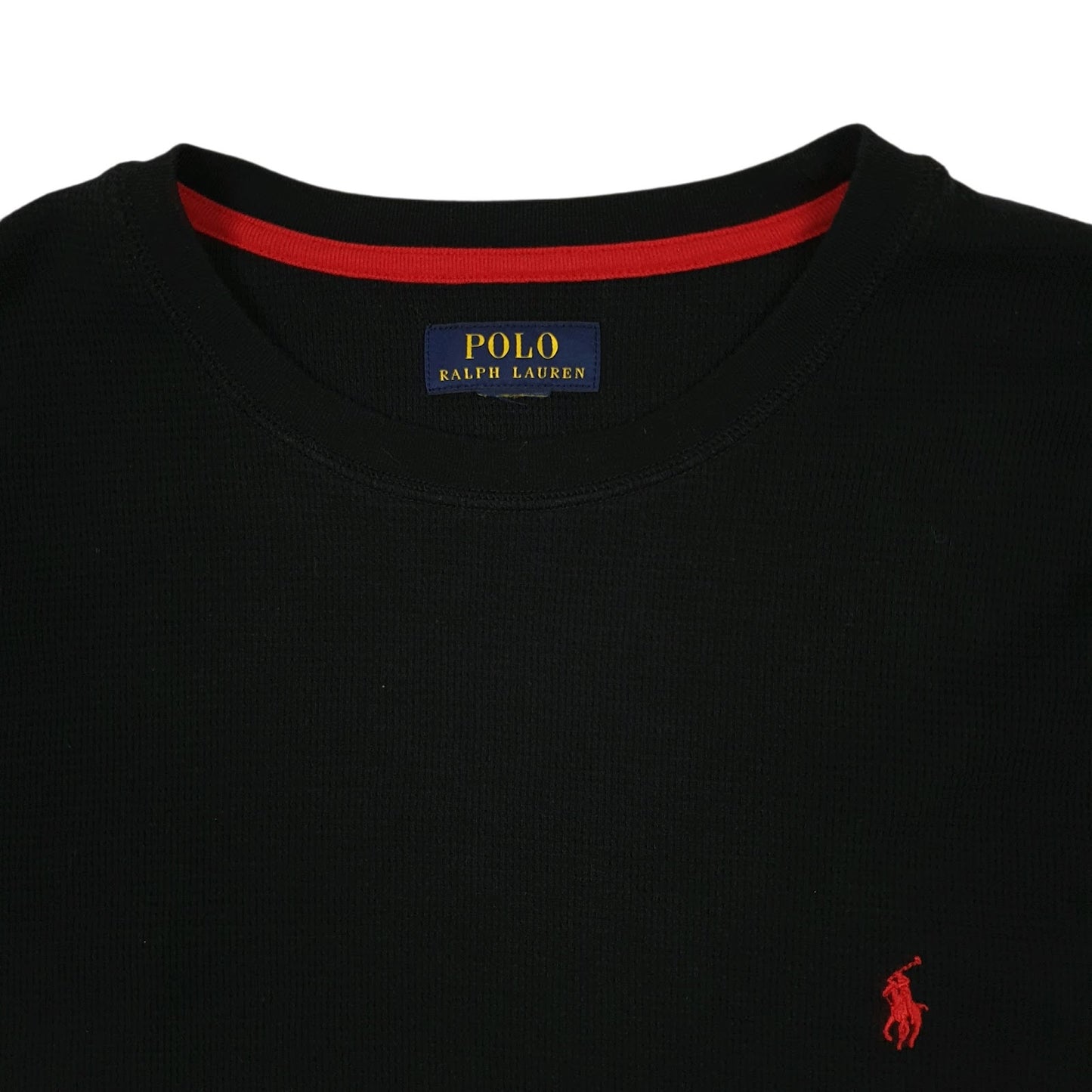 Mens Black Polo Ralph Lauren Thermal Crewneck Jumper