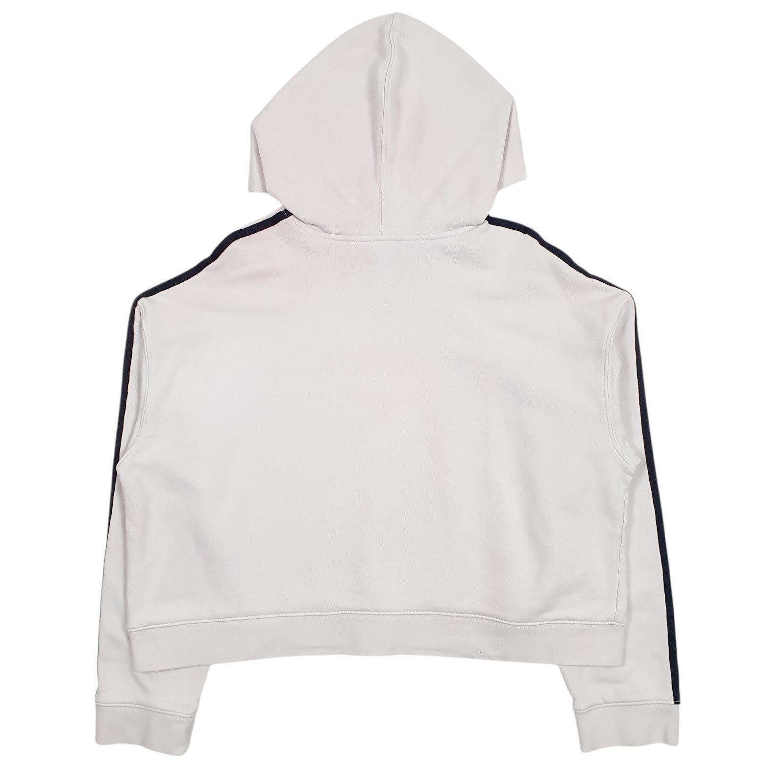 Womens White Adidas Crop Top Hoodie Jumper