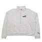 Womens White Puma  Quarter Zip Jumper