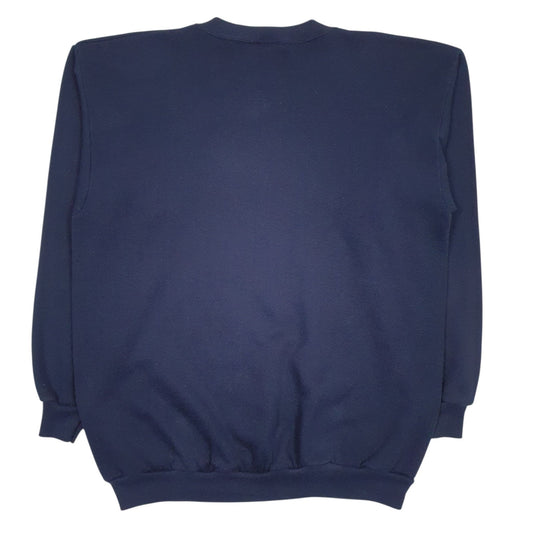 Mens Navy Tultex Graphic Vintage 90s Made In USA Crewneck Jumper