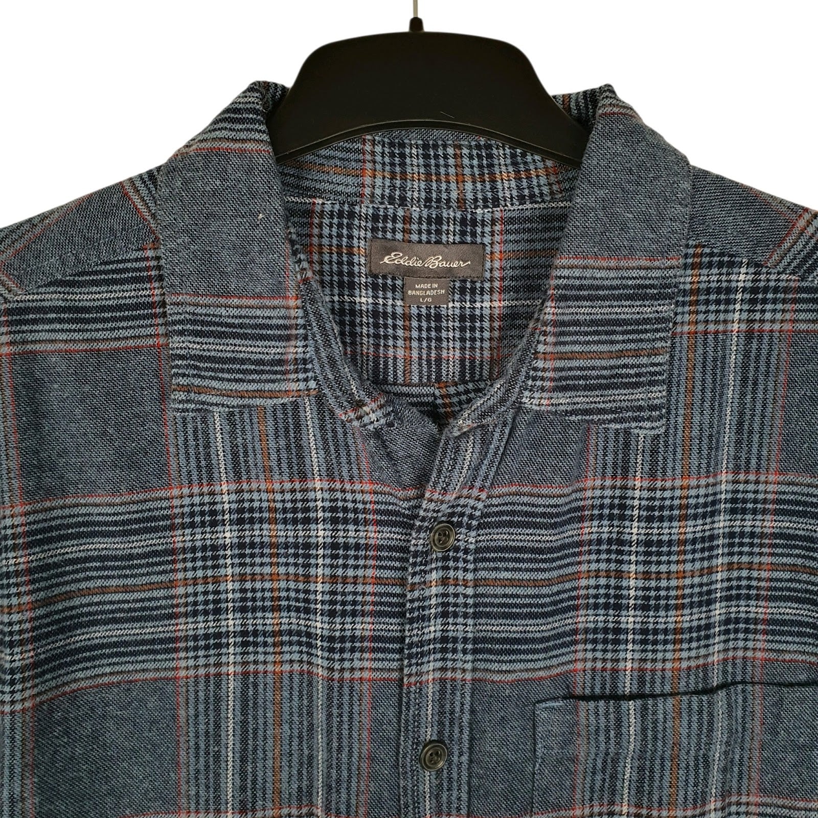 Mens Blue Eddie Bauer Heavyweight Flannel  Shirt