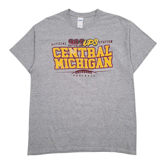Mens Grey Gildan Central Michigan Football Short Sleeve T Shirt