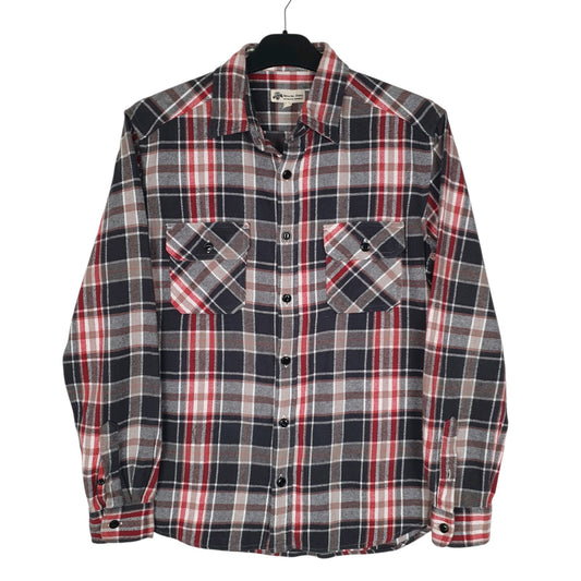 Mens Grey Natural Story Flannel Plaid Long Sleeve Shirt