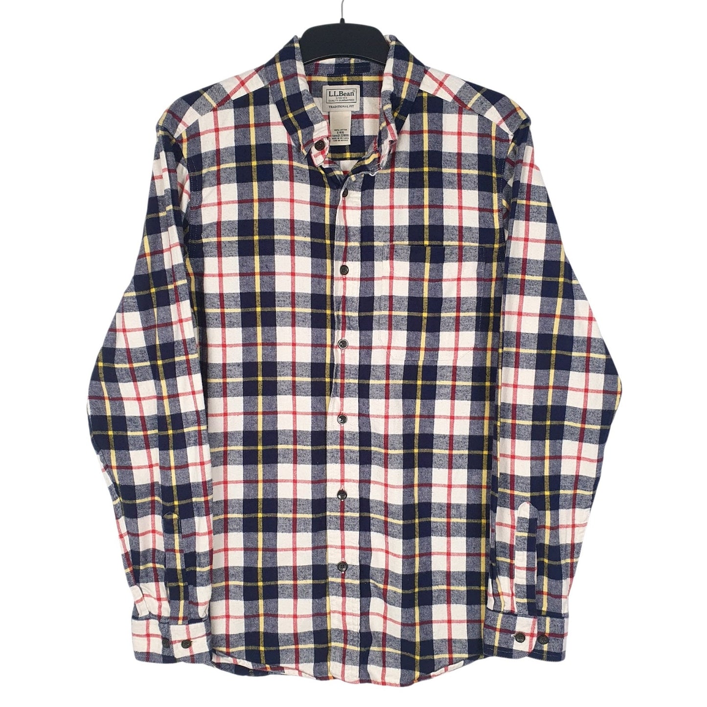 Mens Grey L.L.Bean Flannel Long Sleeve Shirt