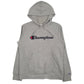 Mens Grey Champion Spellout Hoodie Jumper