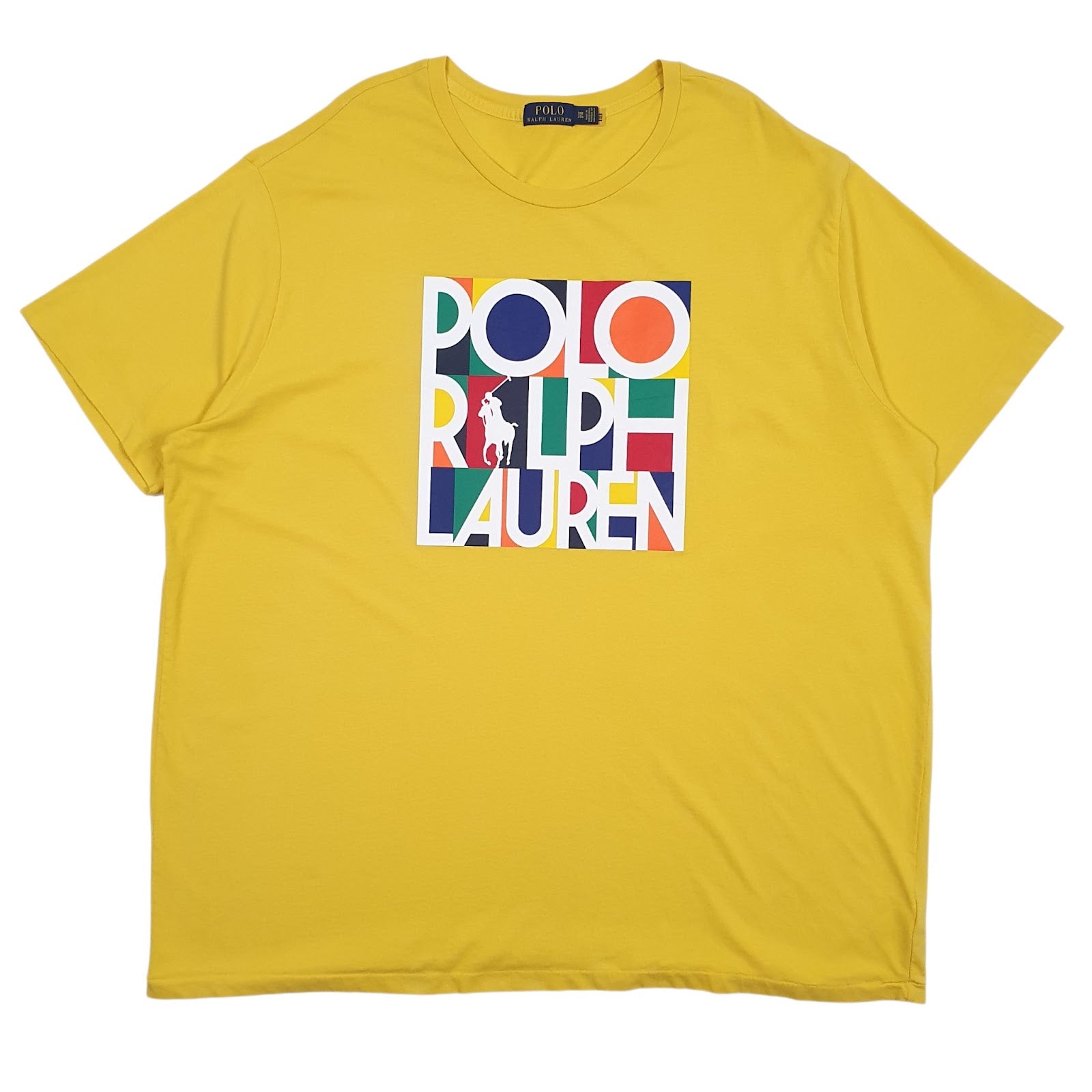 Mens Yellow Polo Ralph Lauren Spellout Short Sleeve T Shirt