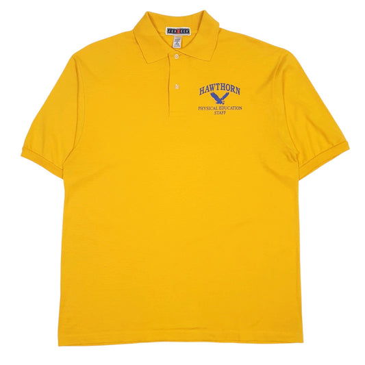 Mens Yellow Jerzees  Short Sleeve Polo Shirt