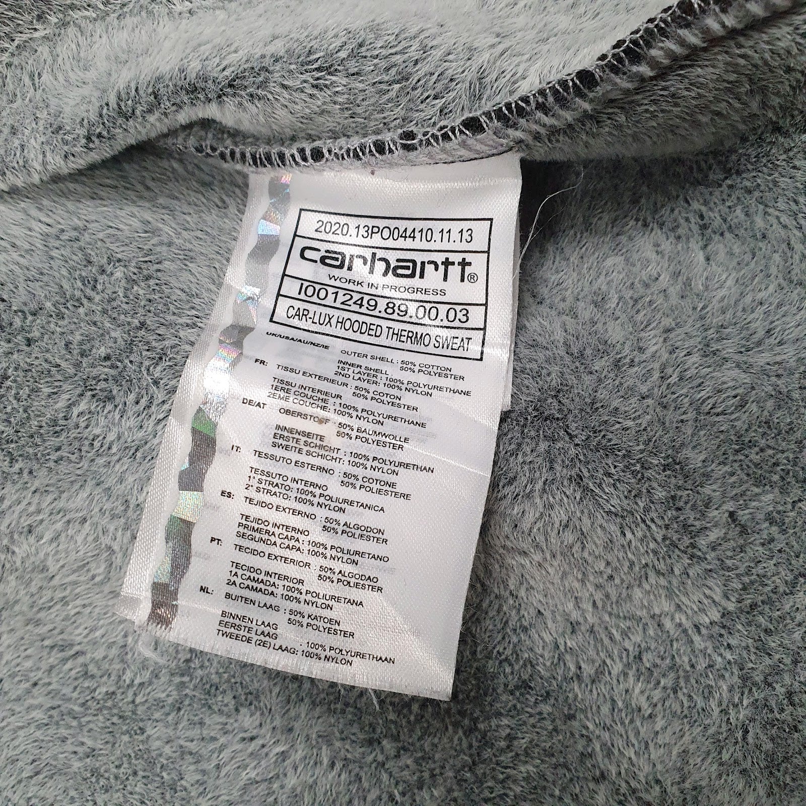 Mens Black Carhartt Car-Lux Hooded Thermo Sweat Full Zip Jumper
