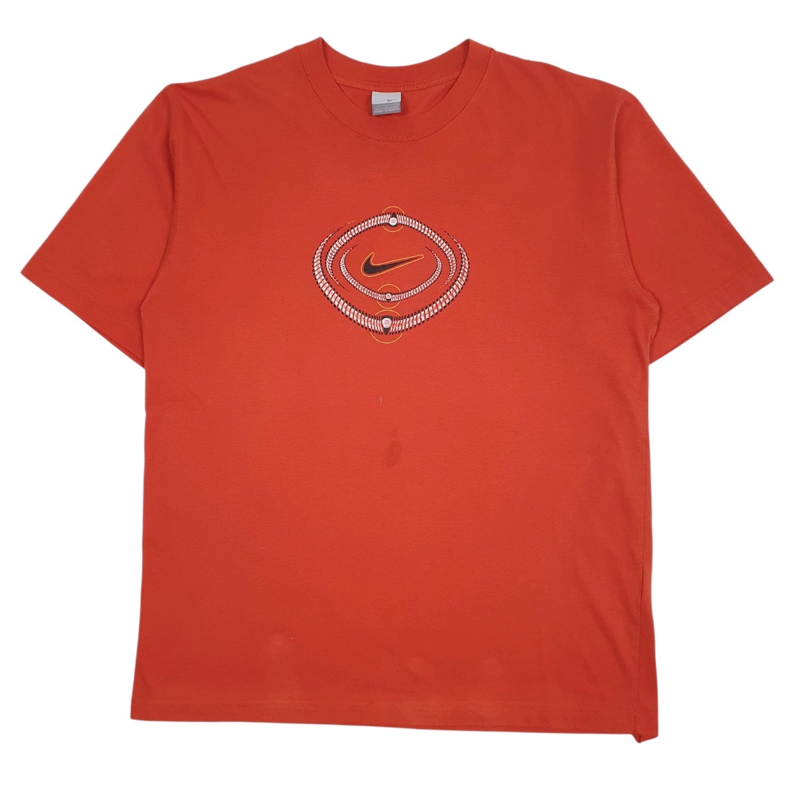 Mens Orange Nike Vintage 00s Short Sleeve T Shirt