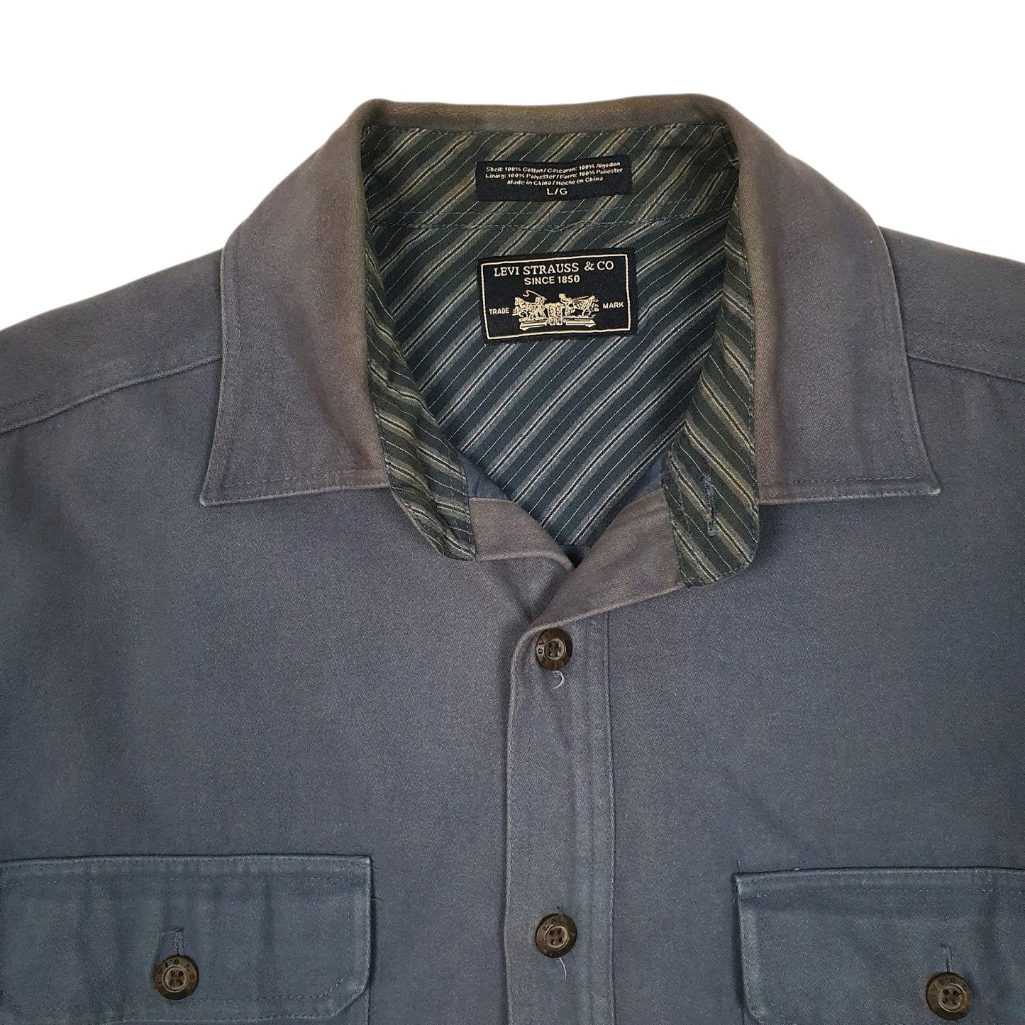 Mens Blue Levis Heavy Hoodie Coat