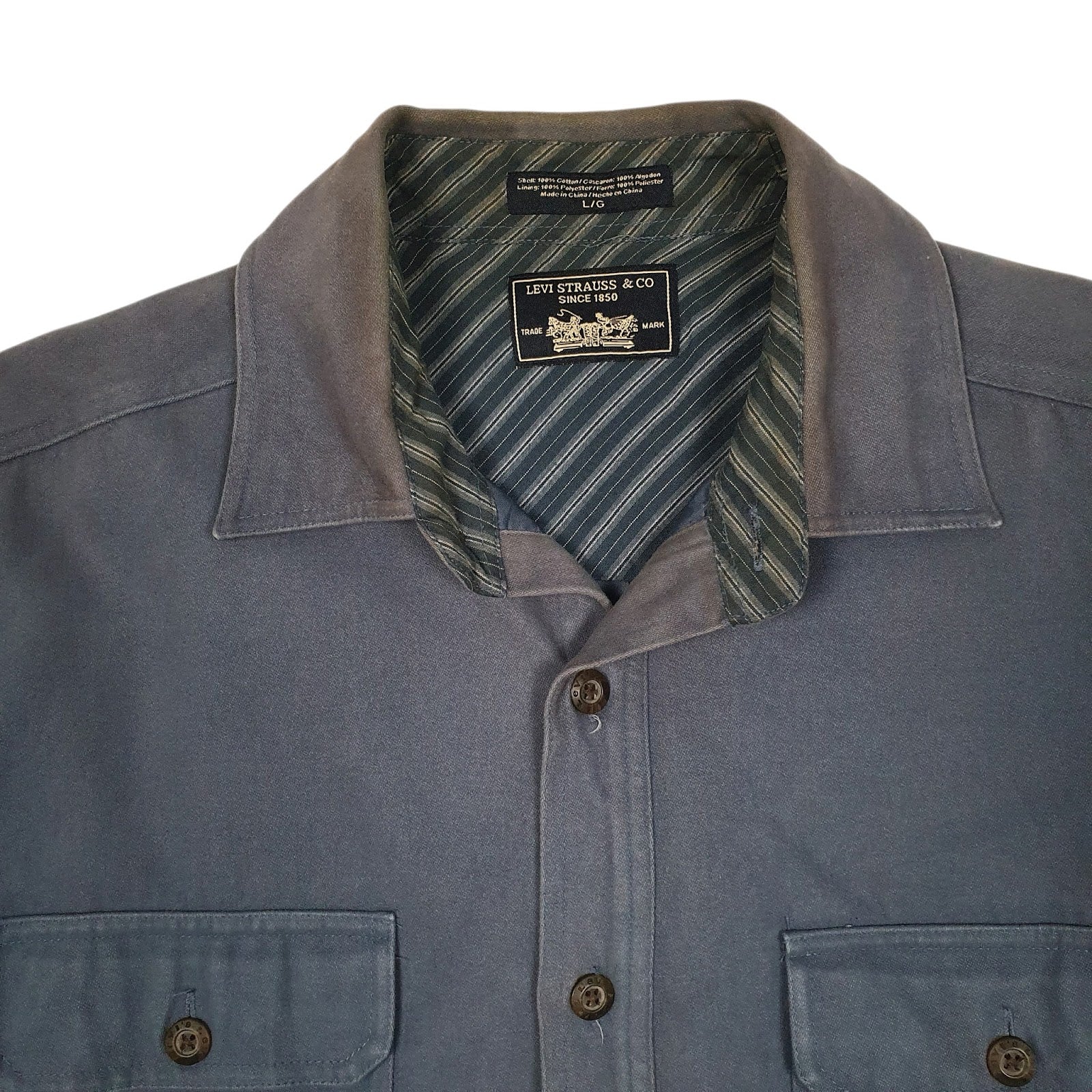 Mens Blue Levis Heavy Hoodie Coat
