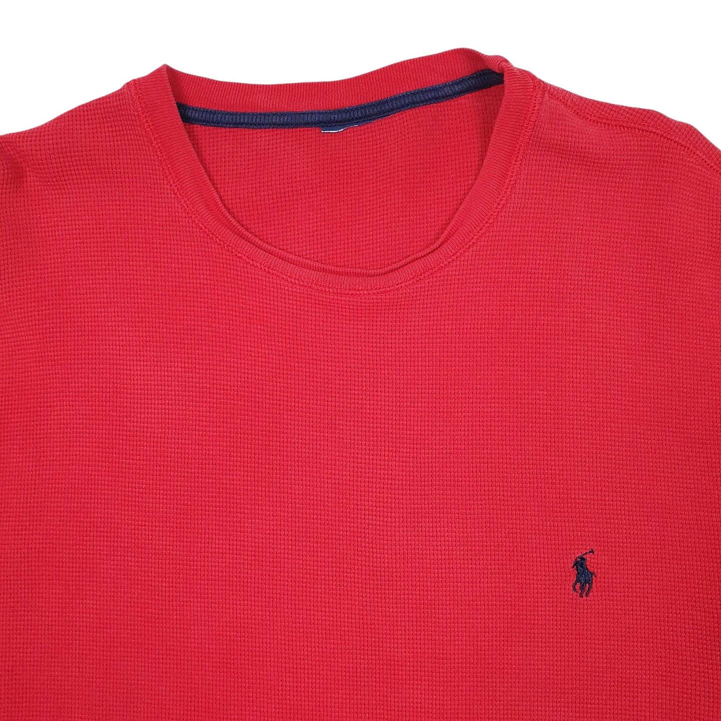 Mens Red Polo Ralph Lauren Thermal Lightweight Crewneck Jumper