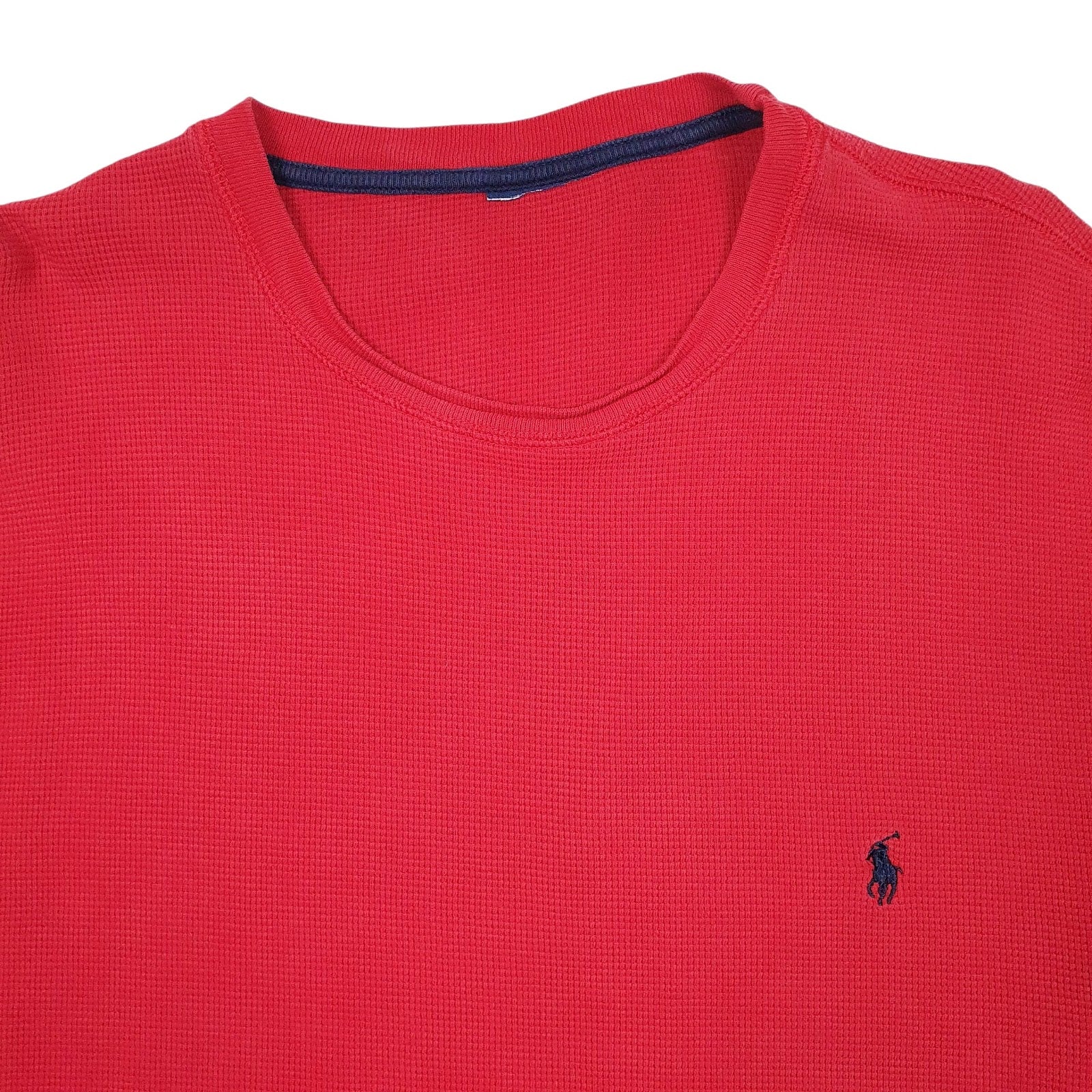Mens Red Polo Ralph Lauren Thermal Lightweight Crewneck Jumper