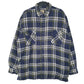 Mens Navy Glen Scotney Flannel  Coat