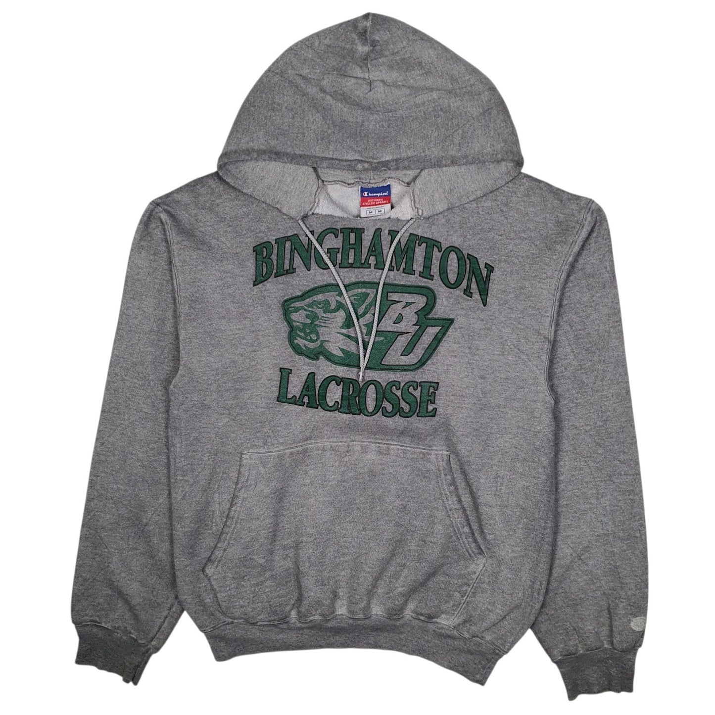 Mens Grey Champion Binghampton Lacrosse Hoodie Jumper