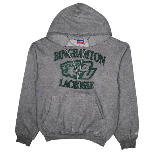 Mens Grey Champion Binghampton Lacrosse Hoodie Jumper
