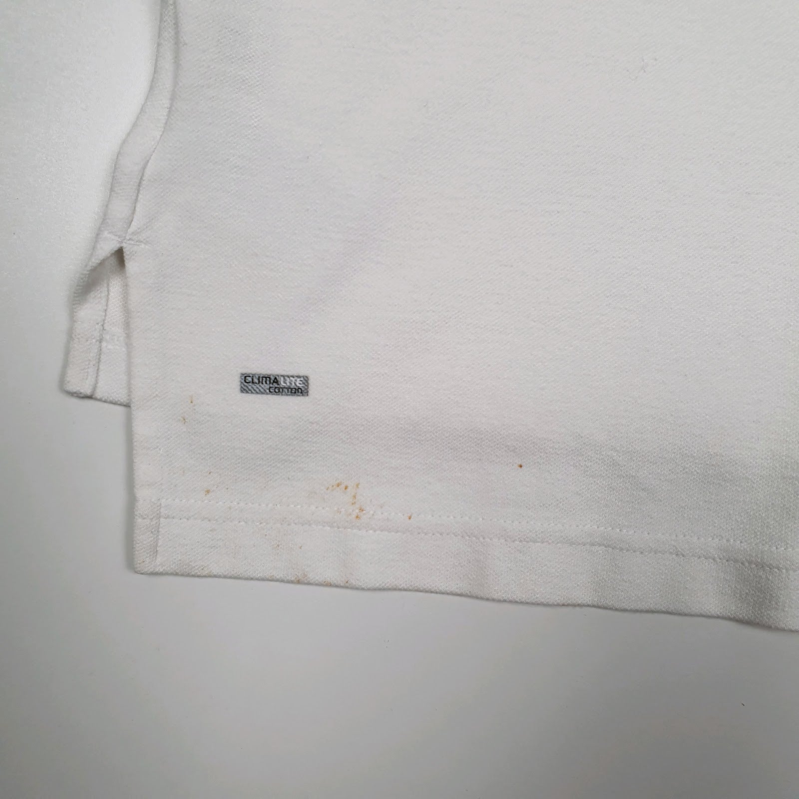 Mens White Adidas Climalite Golf Crewneck Polo Shirt