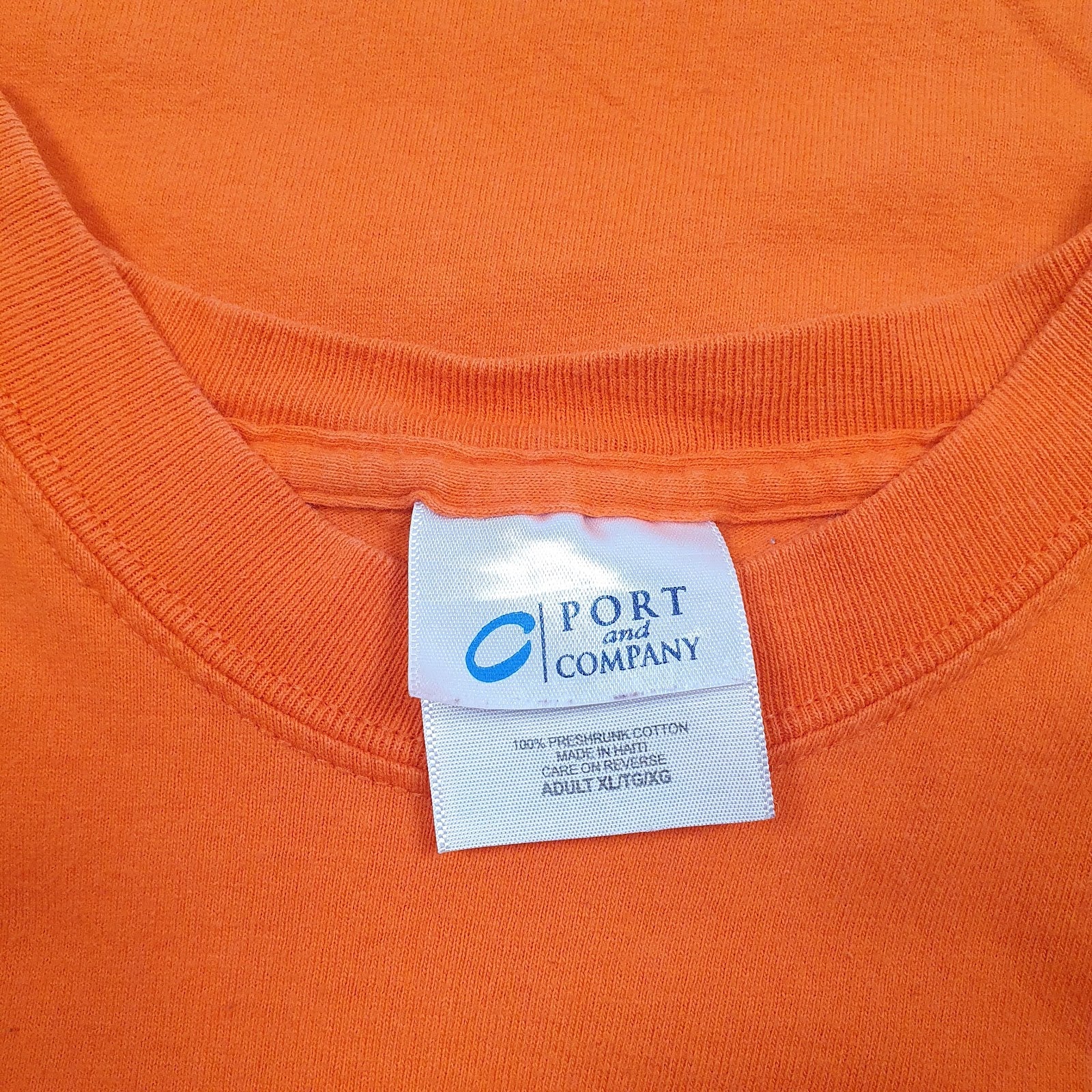Mens Orange Port & Company Princeton Football  T Shirt