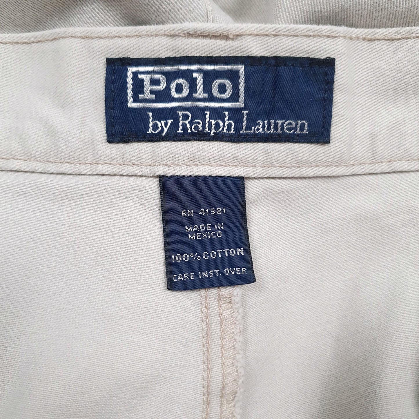 Mens Cream Polo Ralph Lauren Double Pleated  Trousers