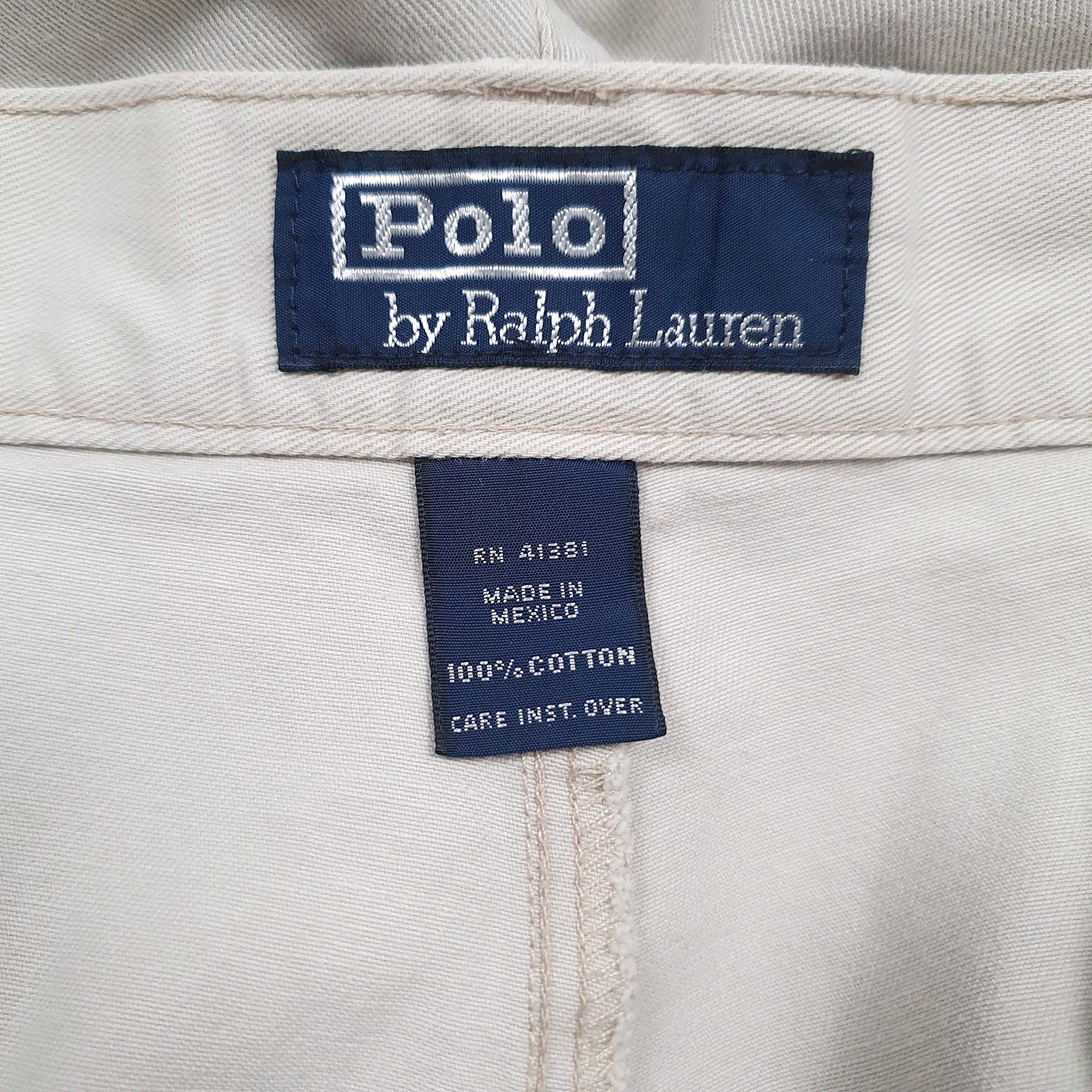 Mens Cream Polo Ralph Lauren Double Pleated  Trousers