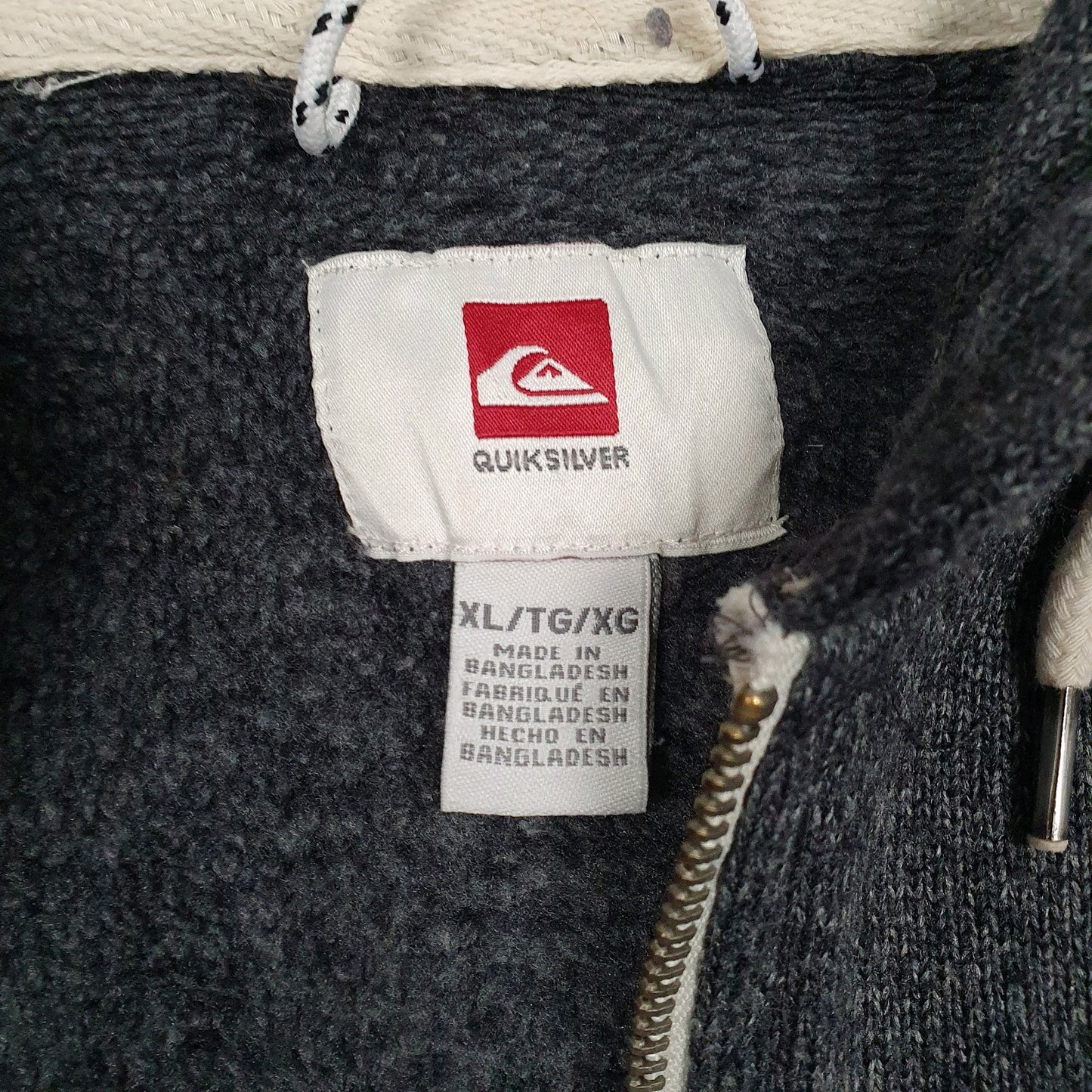 Mens Grey Quicksilver  Full Zip Jumper