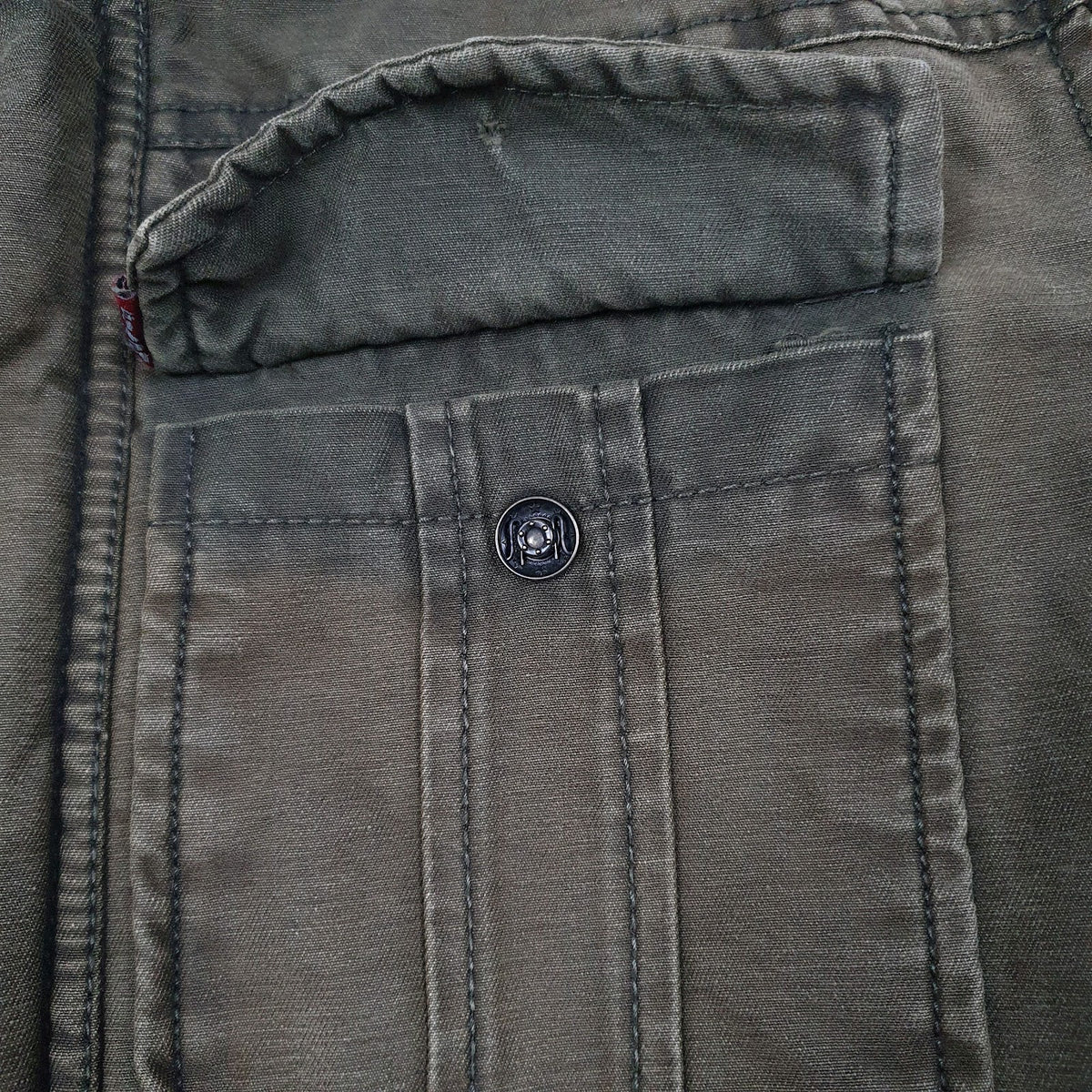 Mens Brown Levis Workwear Military Windbreaker  Coat