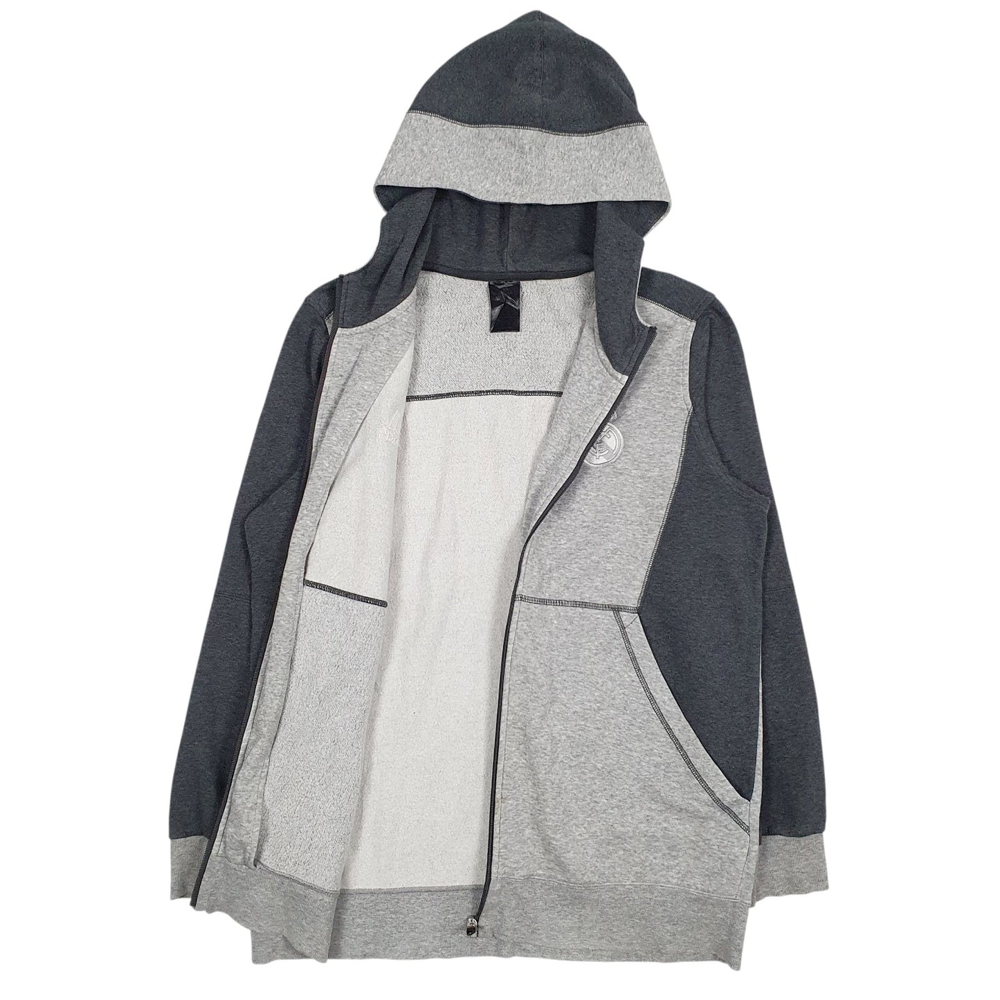 Mens Grey Adidas Real Madrid Full Zip Jumper
