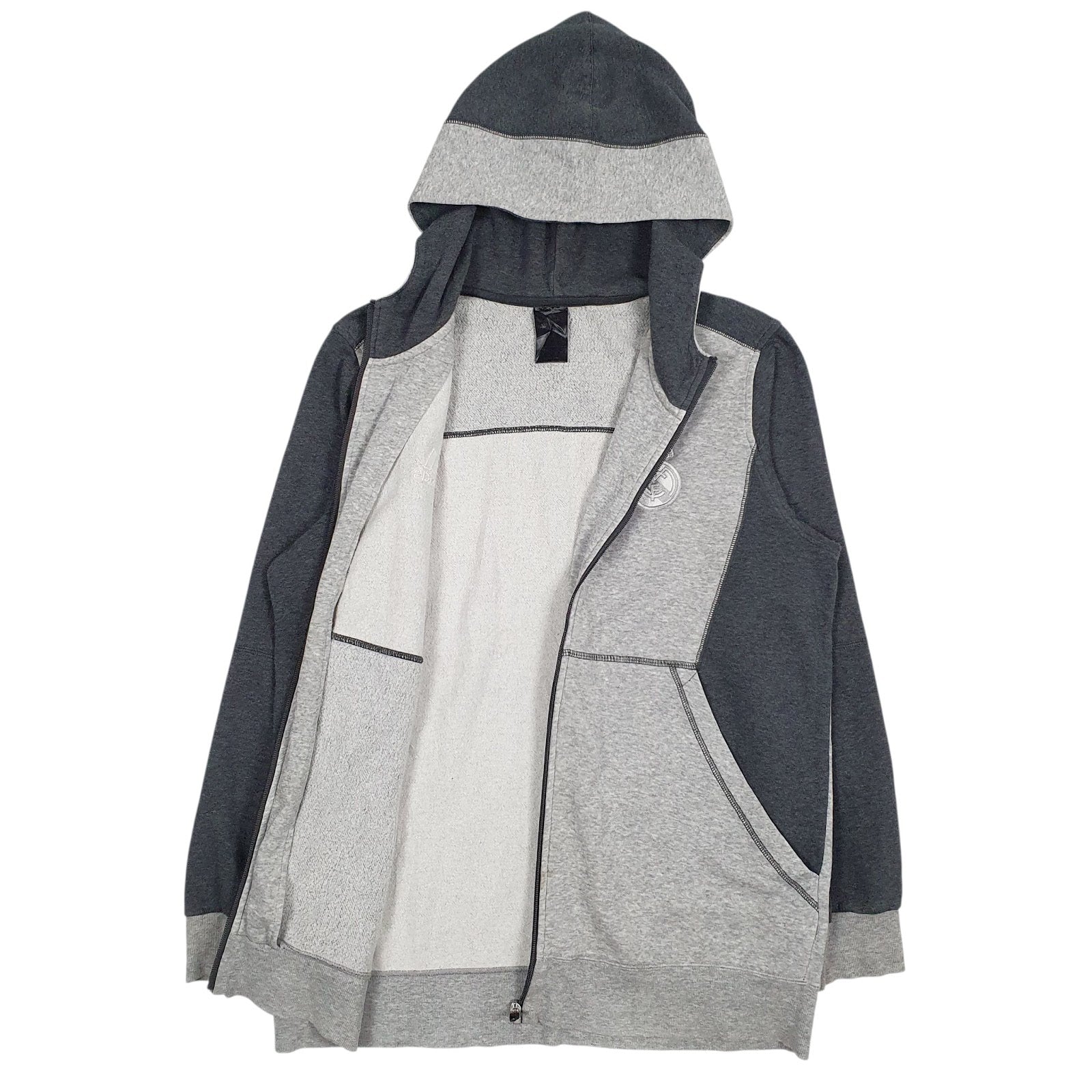 Mens Grey Adidas Real Madrid Full Zip Jumper