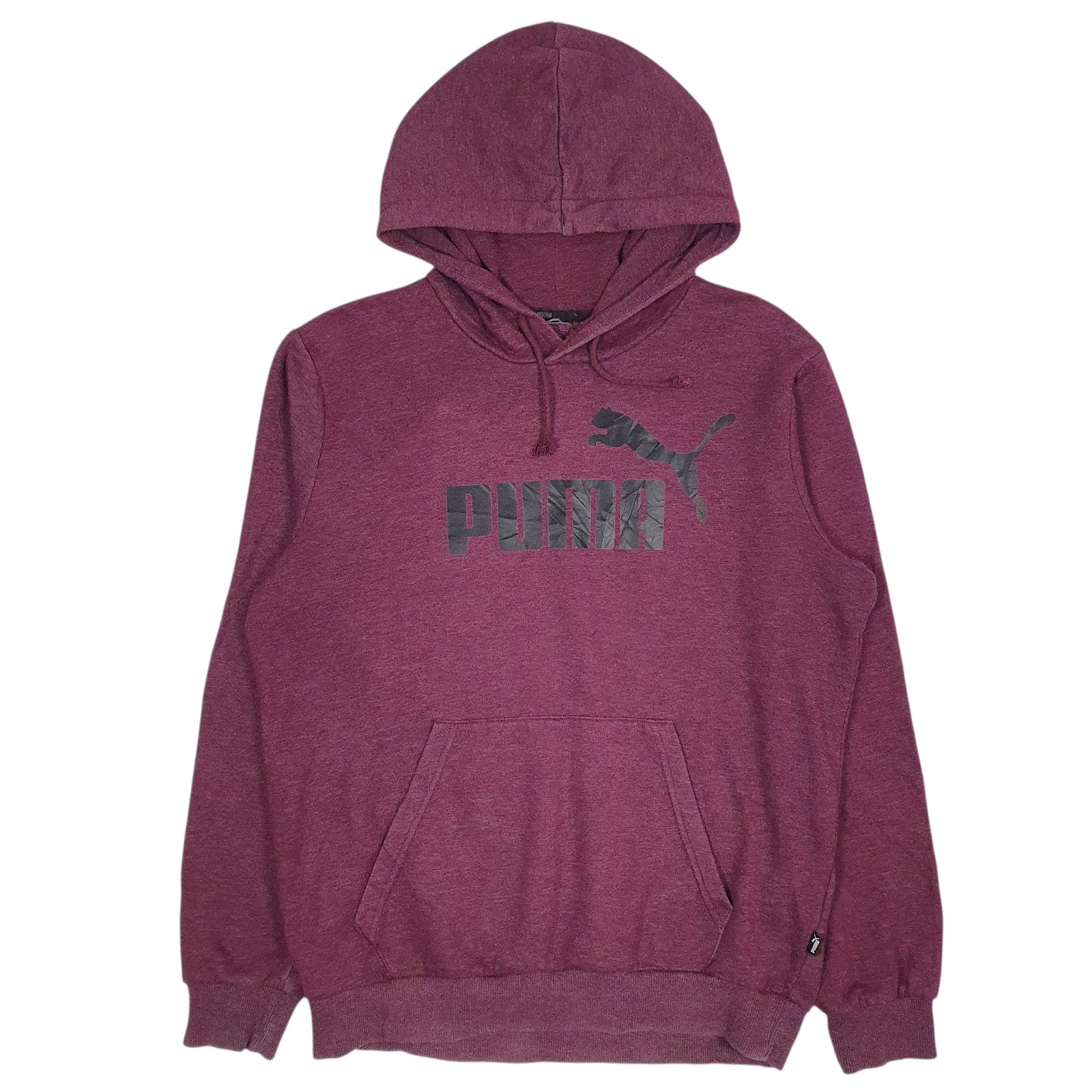 Mens Burgundy Puma Spellout Hoodie Jumper