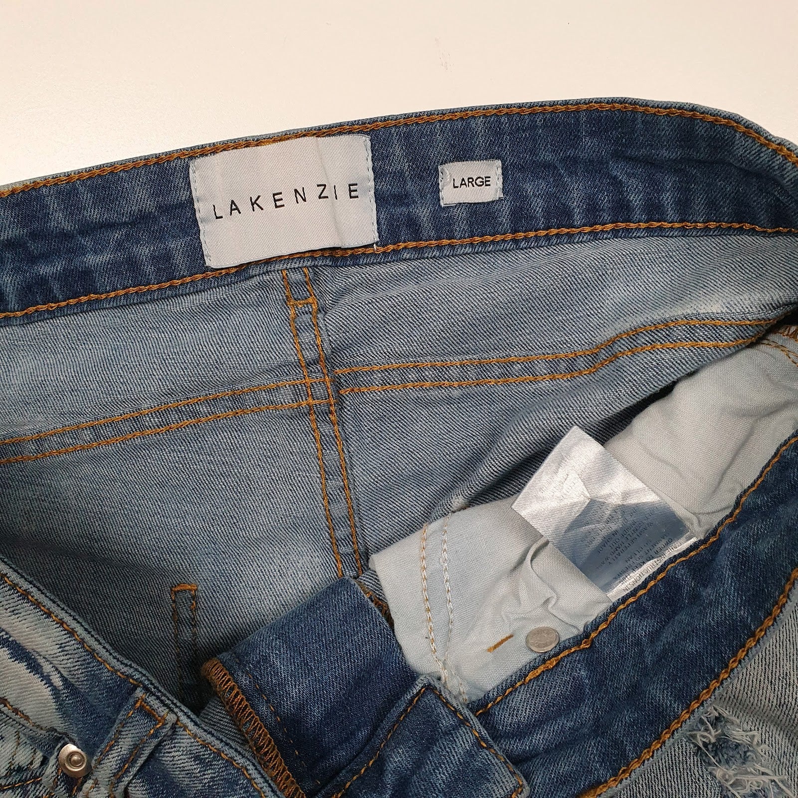 Womens Blue Lakenzie Distressed  Shorts