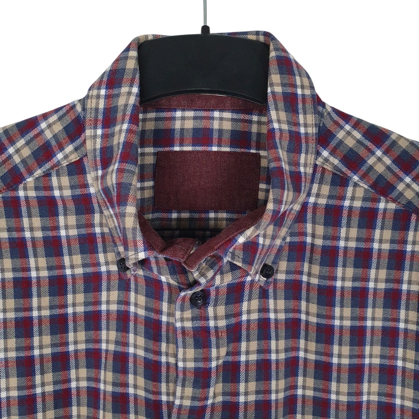 Mens Navy Sea Barrier Plaid Flannel  Shirt