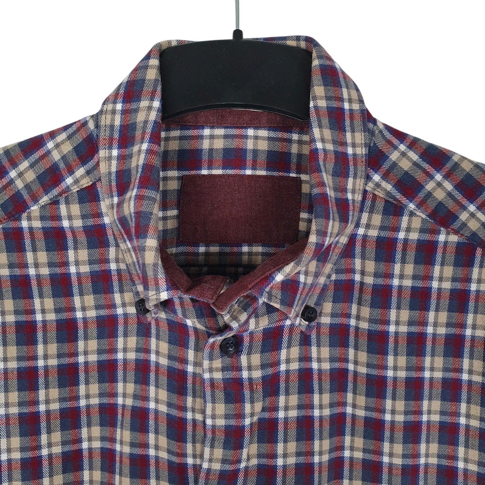 Mens Navy Sea Barrier Plaid Flannel  Shirt