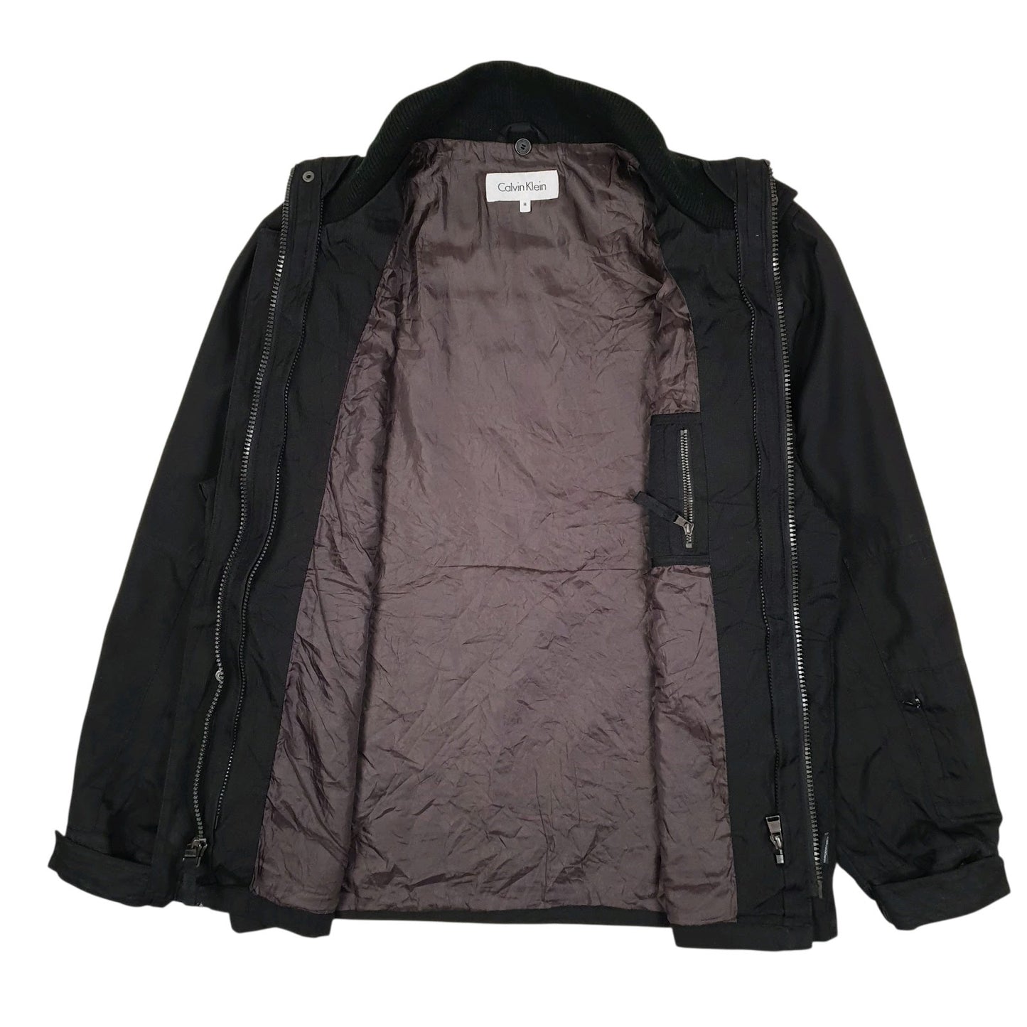 Mens Black Calvin Klein Windbreaker  Coat